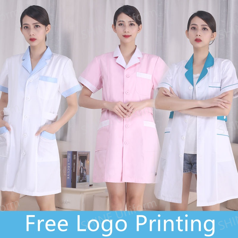 Beyaz Hemşire Üniforması Kısa  - Medical Lab Logo incelemesi ve fiyatı