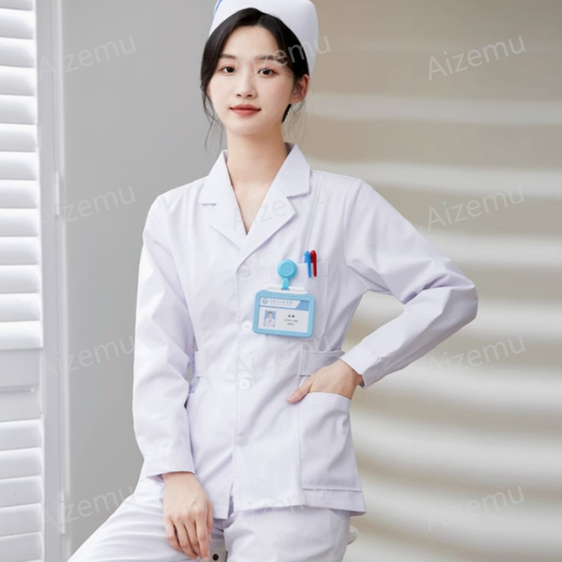 Yeni Beyaz Uzun Kollu Hemşire  - Medical Lab Logo incelemesi ve fiyatı